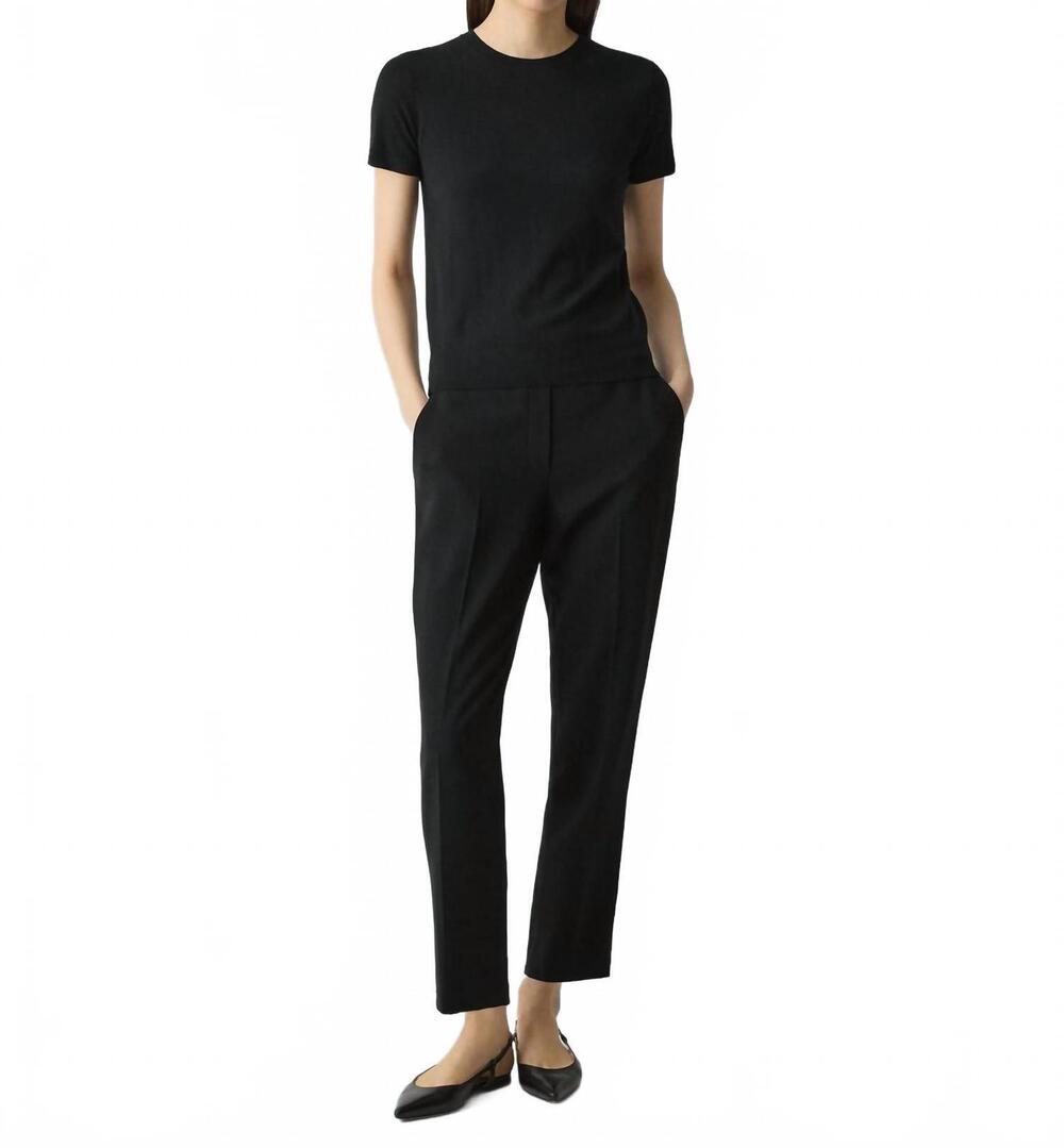 NEW THEORY treeca pull on modern crepe pants in black